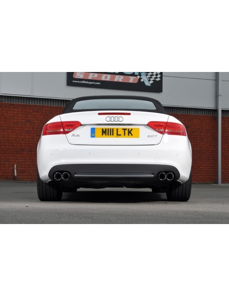 Audi A5 2,0TFSi S-line B8 Milltek Sport Cat-Back 4x 80 chrome GT utblås (kräver S5 diffuser)