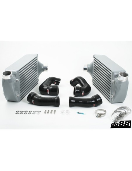Porsche 997.1 Turbo DO88 Intercooler kit med svarta slangar