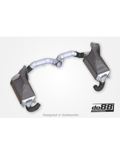 Porsche 997.1 Turbo DO88 Intercooler kit MERA med svarta slangar (för original Y-rör) 2