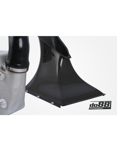 Porsche 997.1 GT2 DO88 Intercooler kit Big Pack med svart aluminium Y-rör svarta slangar