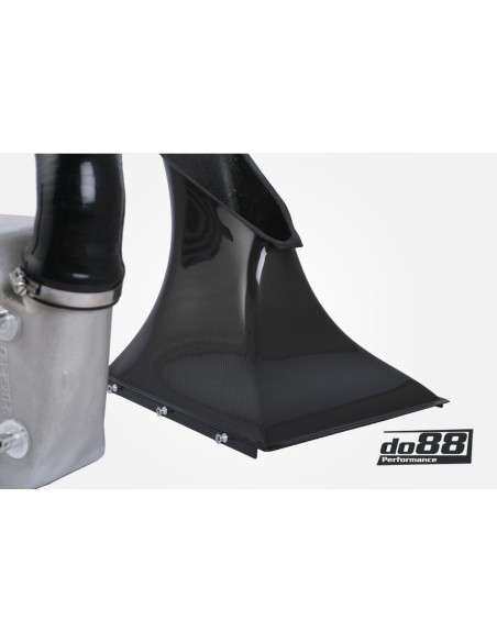 Porsche 997.1 GT2 DO88 Intercooler kit Big Pack med svart aluminium Y-rör & Inloppsslangar till turbos svarta slangar
