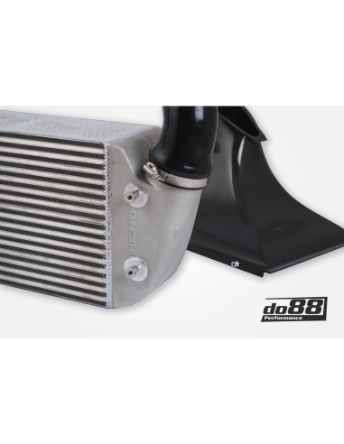 Porsche 997.1 GT2 DO88 Intercooler kit Big Pack med svart aluminium Y-rör & Inloppsslangar till turbos svarta slangar