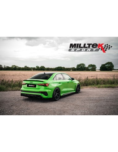 Audi RS3 2,5TFSi Sedan 8Y Milltek Sport 80mm OPF-Back med avgasventiler - Non-Resonated (mindre-dämpad)