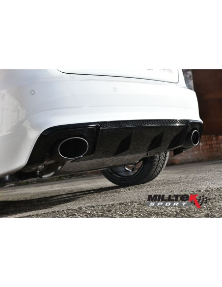 Audi RS3 2,5TFSi OPF Sportback 8V Facelift Milltek Sport 80mm Cat-Back 2x 170x107 Svarta Ovala utblås med avgasventiler - Resona