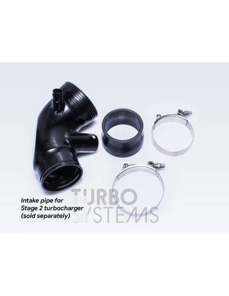 BMW M240i F22 / F23 B58 Turbo Systems turbo inlopps böj i svart målad aluminium