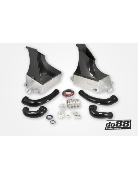Porsche 991 Turbo DO88 Intercooler kit med svarta slangar (för original Y-rör)