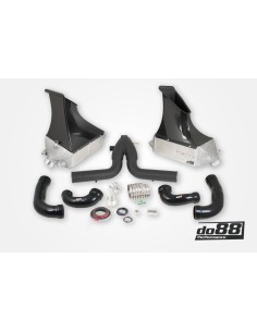 Porsche 991 Turbo DO88 Intercooler kit Big Pack med svart aluminium Y-rör svarta slangar