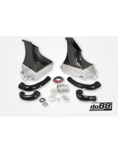 Porsche 991.2 Turbo DO88 Intercooler kit med svarta slangar (för DO88 Y-rör)