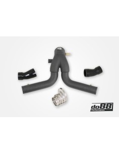 Porsche 991.2 Turbo DO88 Intercooler kit Big Pack med svart aluminium Y-rör svarta slangar 2