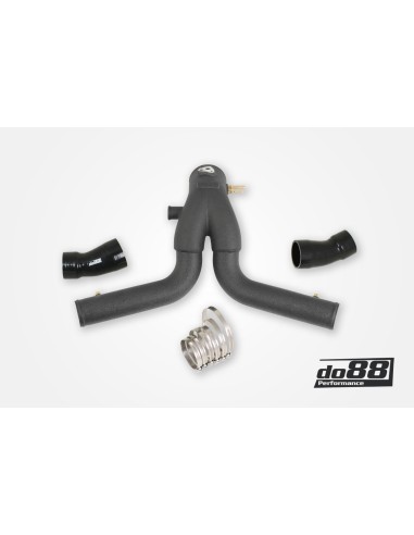 Porsche 991.2 Turbo DO88 Intercooler kit Big Pack med svart aluminium Y-rör svarta slangar
