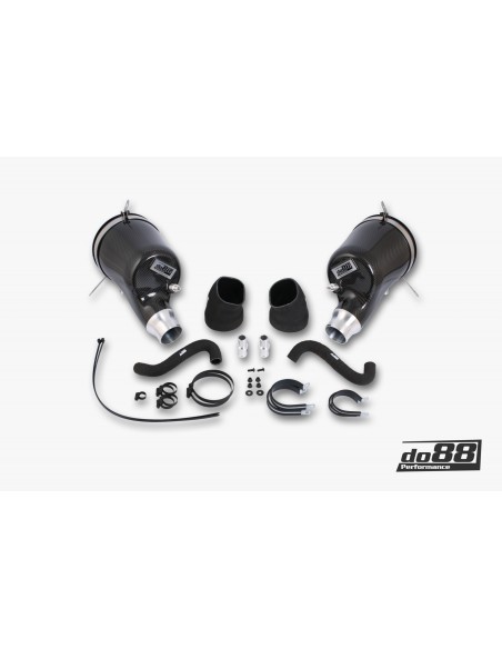 Porsche 992 3,0T Carrera S DO88 Insugskit med svarta slangar till OEM turbo inlopp (66mm)