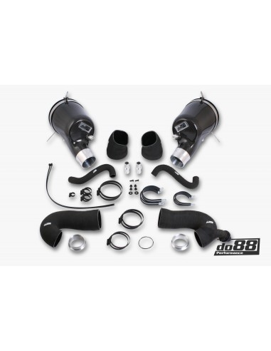 Porsche 992 3,0T Carrera DO88 Insugskit med svarta slangar med DO88 turbo inlopp (80mm)