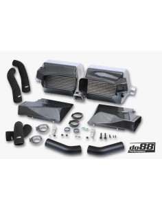 Porsche 992 3,0T Carrera DO88 Intercooler kit Big Pack med svarta slangar och tryckrör (för standard bak stötfångare)