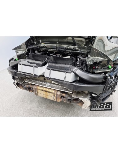 Porsche 992 3,0T GTS DO88 Intercooler kit Big Pack med svarta slangar och tryckrör (för SportDesign / GTS Package stötfångare)