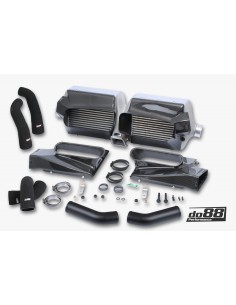 Porsche 992 3,0T GTS DO88 Intercooler kit Big Pack med svarta slangar och tryckrör (för SportDesign / GTS Package stötfångare)
