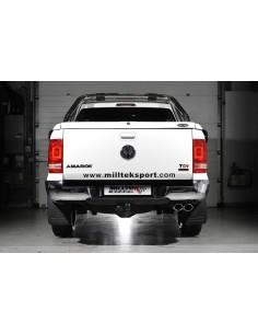 VW Amarok 2,0TDi Milltek Sport från Partikelfilter 2x 100x80 Ovala svarta utblås