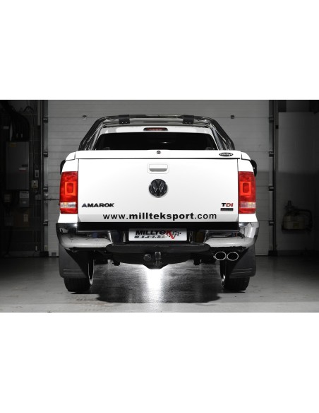 VW Amarok 2,0TDi Milltek Sport från Partikelfilter 2x 100x80 Ovala svarta utblås