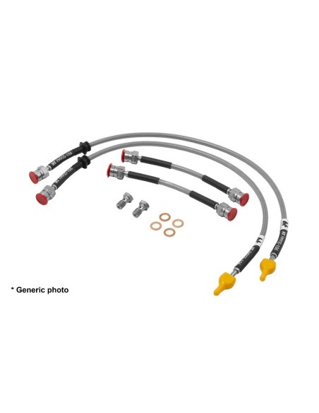 Porsche 996 GT2 Hosetechnik svarta stålomspunna bromsslangar fram och bak