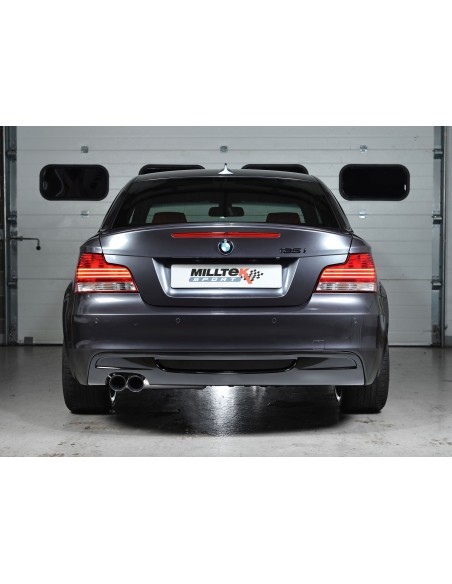 BMW 135i N54 E82 Milltek Sport Från bakre katalysatorer 2x 80 svarta GT utblås 