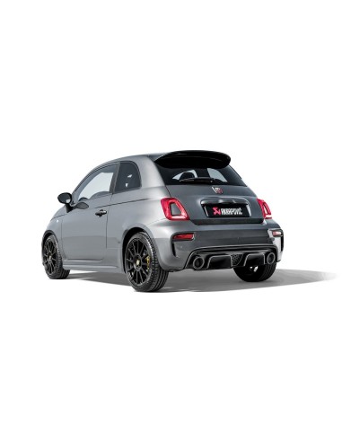 Abarth 500/595/695 1,4Turbo Akrapovic Slip-On avgassystem i rostfritt med kolfiber utblås