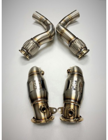 BMW M5 Competition OPF F90 LCI Evolution Racewerks downpipes med racekatalysatorer 200Cell (OPF Delete)