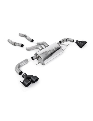 BMW M240i B58 G42 Milltek Sport Från Partikelfilter och bakåt (måste kapas) 4x GT100 Svarta utblås med avgasventiler