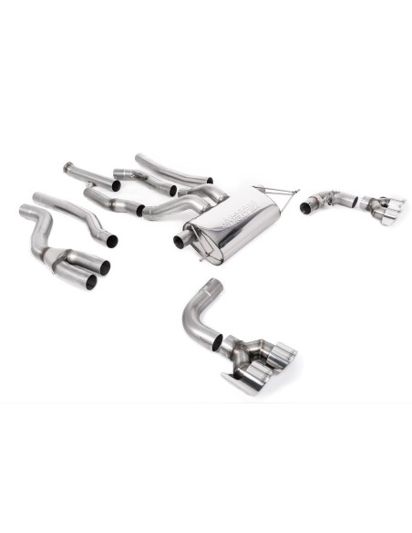 BMW M240i B58 G42 Milltek Sport Cat-Back (OPF-Delete) 4x GT100 Chrome utblås med avgasventiler