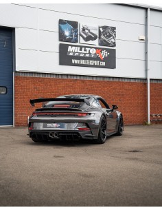 Porsche 992.1 4,0 GT3 Milltek Sport Cat-Back avgassystem med avgasventiler 2x Titan GT100 utblås