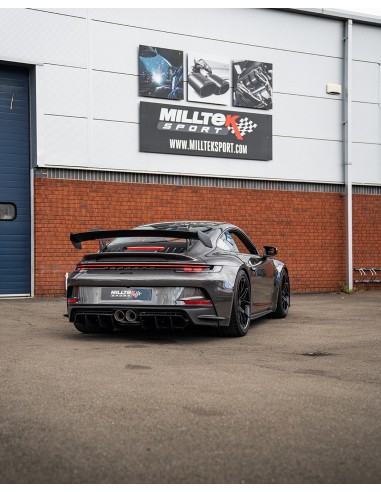 Porsche 992.1 4,0 GT3 Milltek Sport Cat-Back avgassystem med avgasventiler 2x Titan GT100 utblås