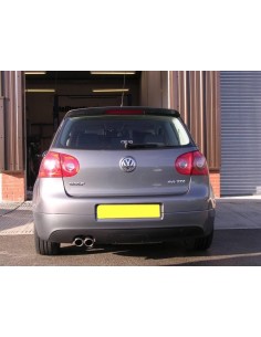 VW Golf 2,0TDi mk5 Milltek Sport GTi-style Cat-Back 2x 80 chrome GT utblås (kräver Golf GTi diffuser)