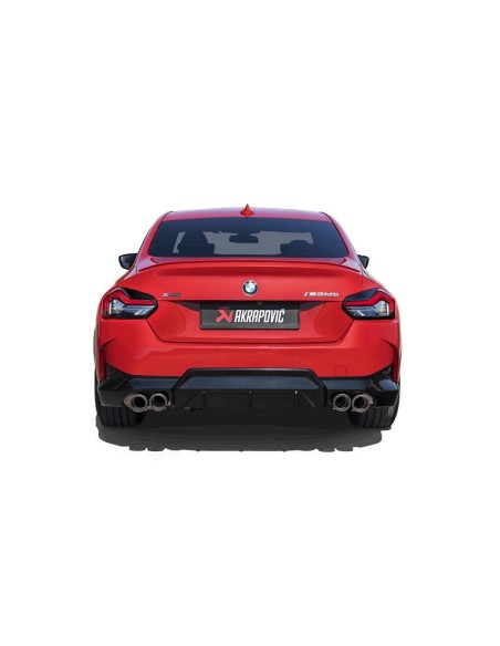 BMW M240i B58 G42 Akrapovic Slip-on i rostfritt med original avgasventil och kolfiber utblås