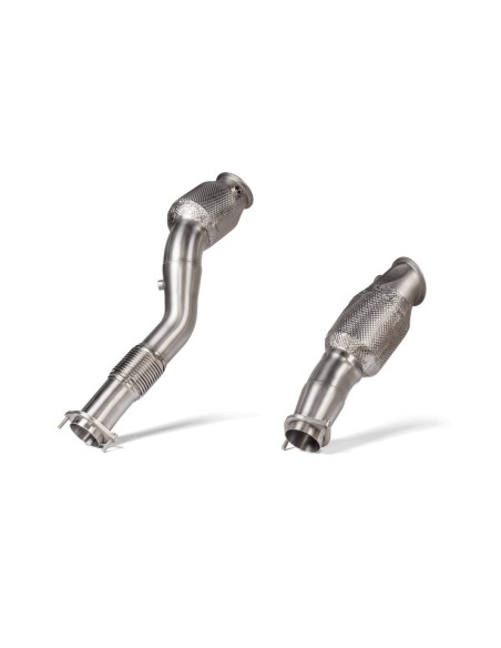 BMW M2 S58 G87 Akrapovic Downpipes i Rostfritt med racekatalysatorer