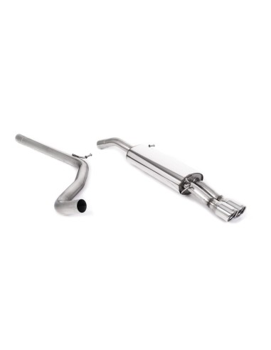 Seat Ibiza 1,9TDi Milltek Sport Cat-Back 2x 76,2 chrome JET utblås - Non-Resonated (mindre-dämpad)