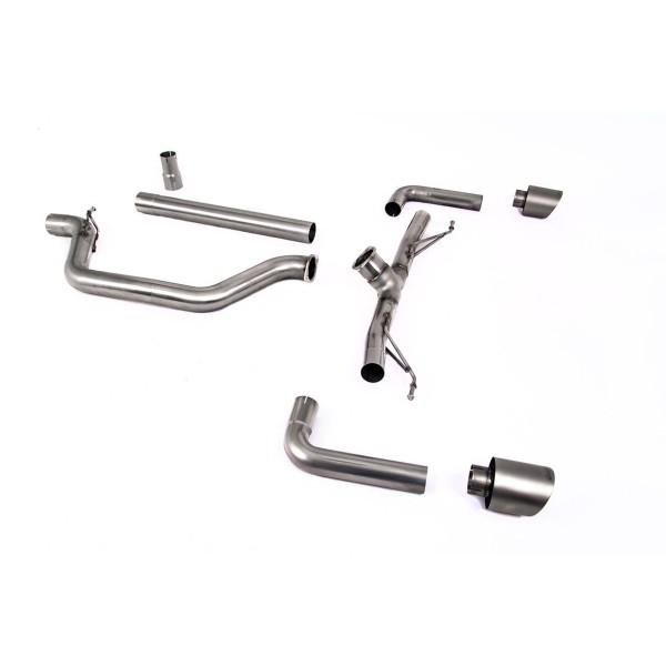 VW Golf 2,0TFSi GTi Clubsport mk8 Milltek Sport 3,15" (80mm) OPF-Back 2x 115 GT titan utblås - Non-Resonated (mindre-dämpad)