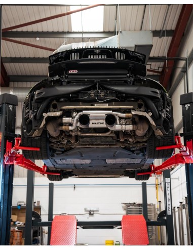 Porsche 991.2 Carrera S Milltek Sport bakre ljuddämpare 2x svarta GT100 utblås (fungerar med original avgasventiler) Endast för 