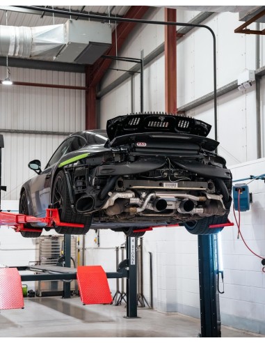 Porsche 991.2 Carrera S Milltek Sport bakre ljuddämpare 2x svarta GT100 utblås (fungerar med original avgasventiler) Endast för 