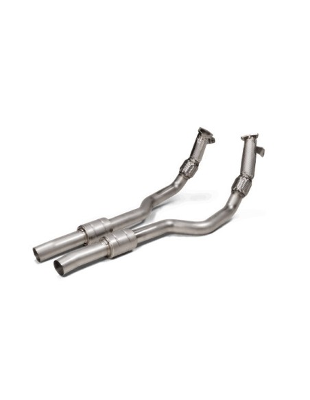 Audi RS6 4,0TFSi V8 C8 Akrapovic Link pipes med ljuddämpare i rostfritt från OPF till Evolution systemet (Partikelfilter och bak