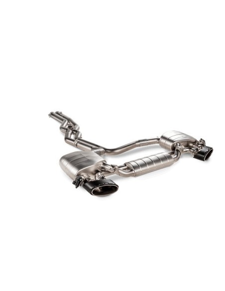 Audi RS7 4,0TFSi V8 4K Akrapovic Evolution System (från mitt under bilen) i Titan med kolfiber utblås