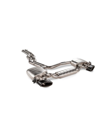 Audi RS6 4,0TFSi V8 C8 Akrapovic Evolution System (från mitt under bilen) i Titan med kolfiber utblås