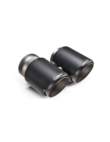 BMW M3 S58 G80 / G81 Akrapovic Slip-On i Titan med runda Kolfiber utblås 
