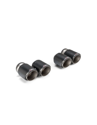 BMW M3 S58 G80 / G81 Akrapovic Slip-On i Titan med runda Kolfiber utblås 