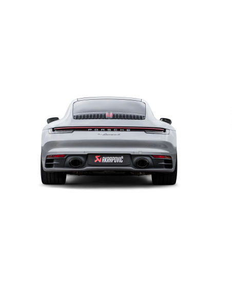Porsche 992 3,0T Carrera / Carrera S Akrapovic Slip-on i Titan med Svarta Titan utblås
