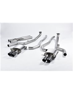 BMW M5 (F10) Milltek Sport Cat-Back 4x 90 svarta GT utblås med aktiva avgasventiler