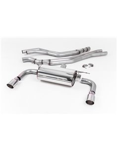 BMW M240i F22 B58 Milltek Sport Cat-Back 2x 90 chrome GT utblås utan avgasventiler - Resonated (dämpad)