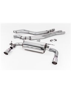 BMW M240i F22 B58 Milltek Sport Cat-Back 2x 90 chrome GT utblås med avgasventiler - Non-Resonated (mindre-dämpad)