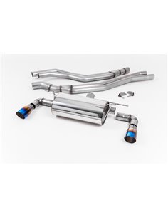 BMW M140i F20/F21 B58 Milltek Sport Cat-Back 2x 90 brända titan GT utblås utan avgasventiler - Resonated (dämpad)