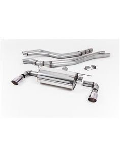 BMW M140i F20/F21 B58 Milltek Sport Cat-Back 2x 90 chrome GT utblås utan avgasventiler - Resonated (dämpad)