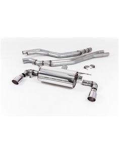 BMW M140i F20/F21 B58 Milltek Sport Cat-Back 2x 90 chrome GT utblås med avgasventiler - Non-Resonated (mindre-dämpad)