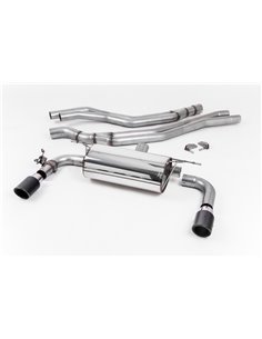 BMW M140i F20/F21 B58 Milltek Sport Cat-Back 2x 90 kolfiber JET utblås med avgasventiler - Non-Resonated (mindre-dämpad)