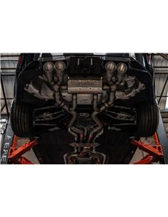 BMW M2 S58 G87 Milltek Sportfrån OPF och bakåt tar bort mitten ljuddämpare (måste kapas) 4x GT115 Titan utblås med avgasventiler